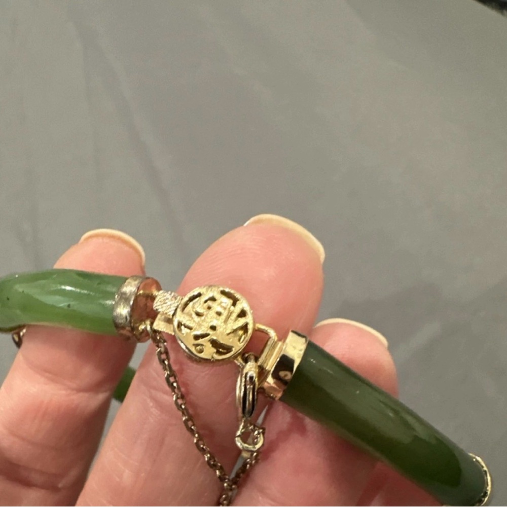 Antique Genuine jade bangle bracelet - Picture 2 of 4